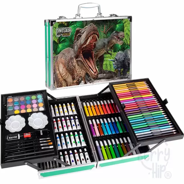Set de arte profesional de dibujo con diseño de dinosaurio