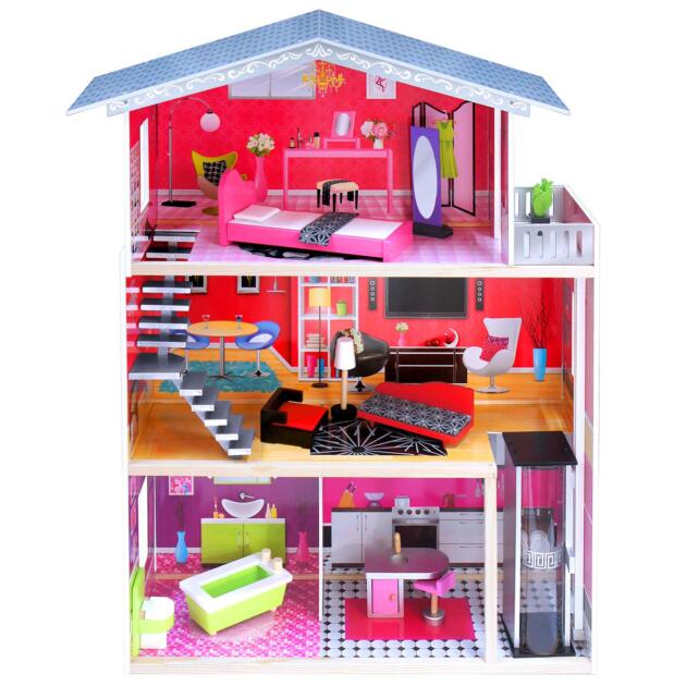 Casa de muñecas de madera "Isabella".