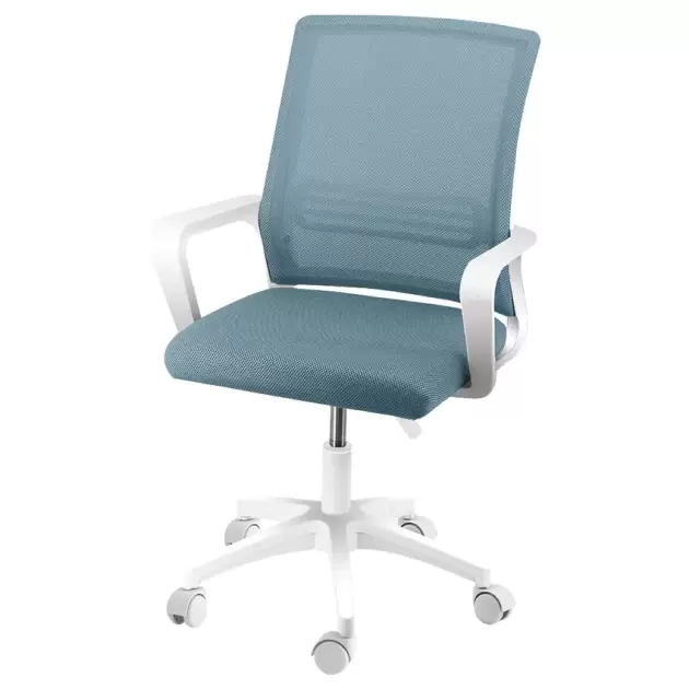 Silla de oficina con función de elevación color azul cerúleo