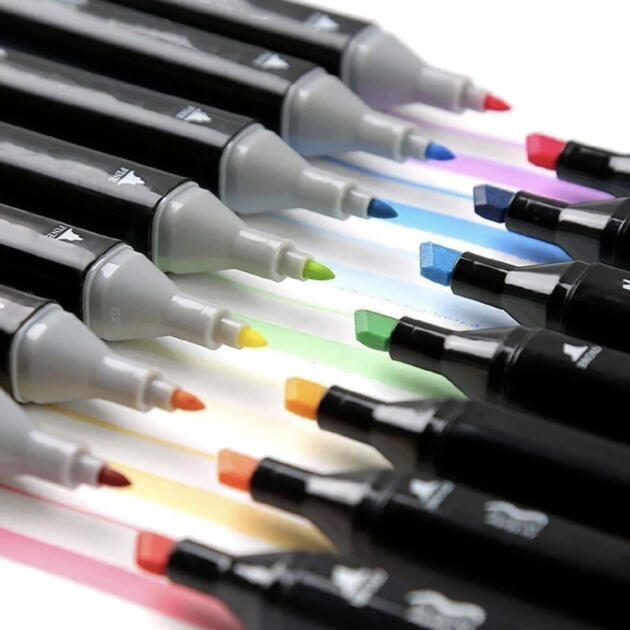 Set de 80 marcadores de diferentes colores profesionales con doble punta