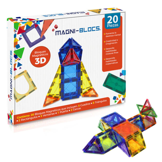 Set con 20 bloques magnéticos 3D