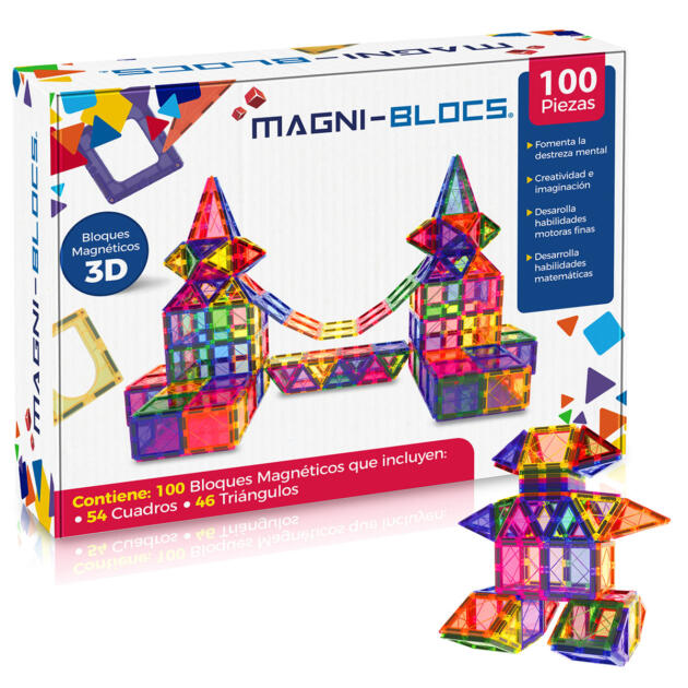 Set con 100 bloques magnéticos 3D