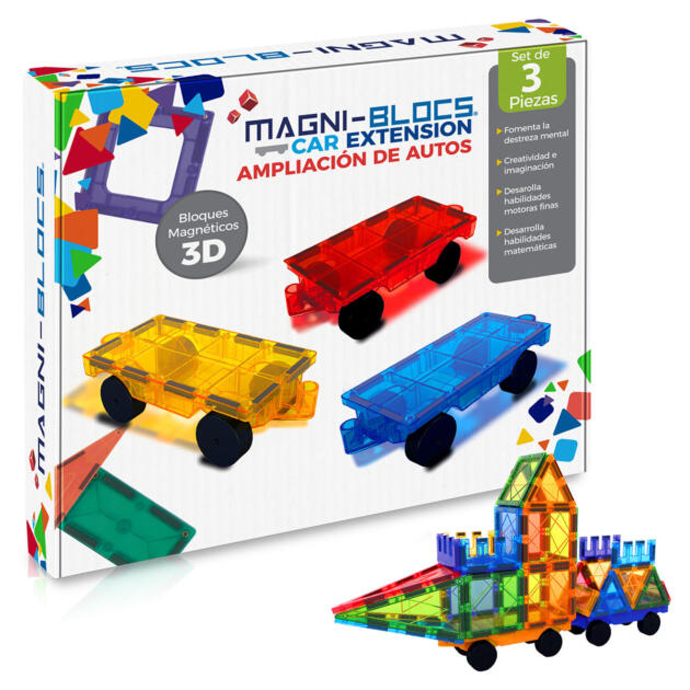 Set de 3 carritos magnéticos