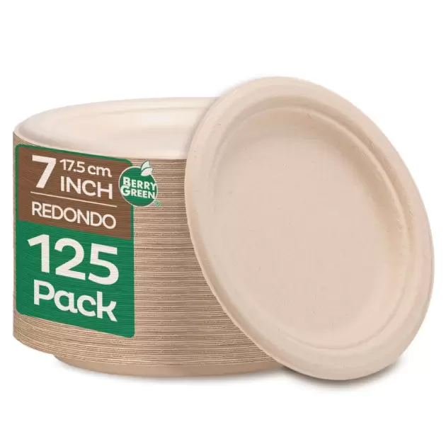 Platos reutilizables redondos de 7 in.